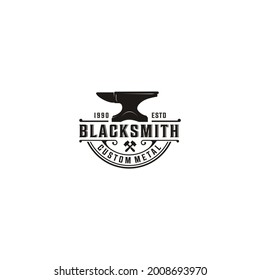 Blacksmith Logo Template White Background Stock Vector (Royalty Free ...