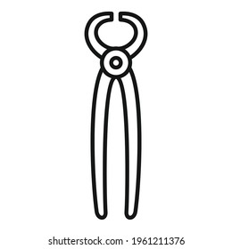 Blacksmith long pliers icon. Outline Blacksmith long pliers vector icon for web design isolated on white background