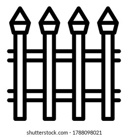 Blacksmith metal fence icon. Outline blacksmith metal fence vector icon for web design isolated on white background