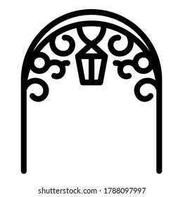 Blacksmith metal park arch icon. Outline blacksmith metal park arch vector icon for web design isolated on white background