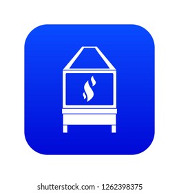 Blacksmith oven with flame fire icon digital blue for any design isolated on white vector illustration