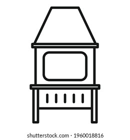 Blacksmith oven icon. Outline Blacksmith oven vector icon for web design isolated on white background