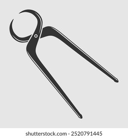Blacksmith pincer isolated on white background. Vector illustration