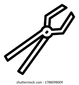 Icono de la herramienta alicates de herrero. Esquema herrero alicates herramienta icono vector para el diseño web aislado en fondo blanco