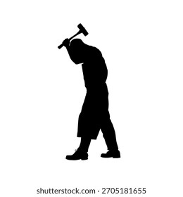  Blacksmith silhouette - vector illustration