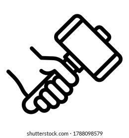 Blacksmith sledgehammer icon. Outline blacksmith sledgehammer vector icon for web design isolated on white background