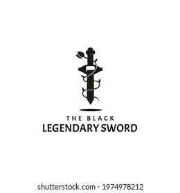 blacksmith sword logo template illustration