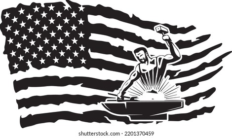 Diseño de camiseta de herrero para impresión