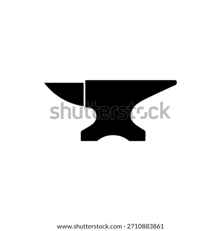 Blacksmith Tool Anvil Icon Forging Metalworking Equipment Heavy Duty Black Silhouette