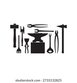 Blacksmith tool silhouette vector art