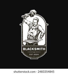 Blacksmith vintage logo for your brand