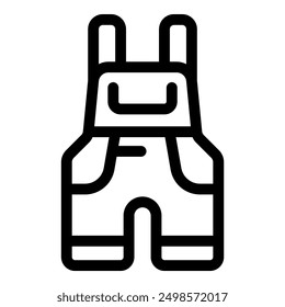 Herrero que lleva petos con el icono de la ropa de trabajo para los App y los Sitios web