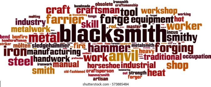 Blacksmith word cloud concept. Vector illustration