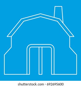 Blacksmith workshop building icon blue outline style isolated vector illustration. Thin line sign