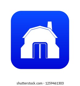 Blacksmith workshop building icon digital blue for any design isolated on white vector illustration