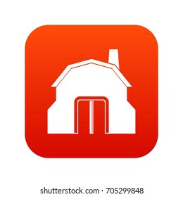 Blacksmith workshop building icon digital red for any design isolated on white vector illustration