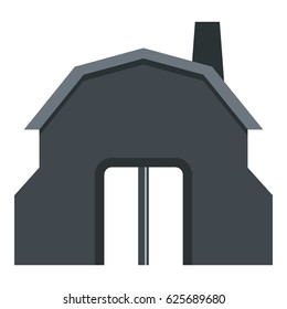 Blacksmith workshop building icon flat isolated on white background vector illustration
