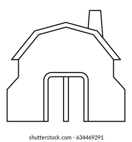 Blacksmith workshop building icon in outline style isolated vector illustration