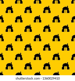 Blacksmith workshop building pattern seamless vector repeat geometric yellow for any design
