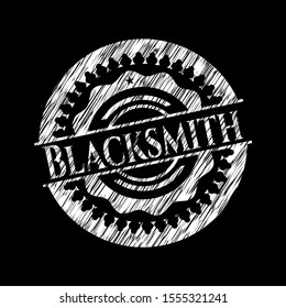 Blacksmith written on a chalkboard. Vector Illustration. Detailed.