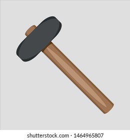 Blacksmithhammer icon. Cartoon of sickle vector icon for web design isolated on gray background - Vector