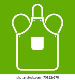 Blacksmiths apron icon white isolated on green background. Vector illustration