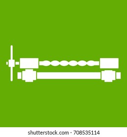 Blacksmiths clamp icon white isolated on green background. Vector illustration