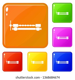 Blacksmiths clamp icons set collection vector 6 color isolated on white background