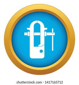 Blacksmiths vice icon blue vector isolated on white background for any design