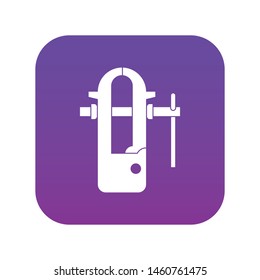 Blacksmiths vice icon digital purple for any design isolated on white vector illustration