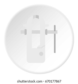 Blacksmiths vice icon in flat circle isolated vector illustration for web