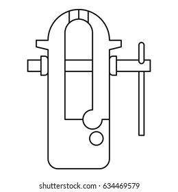 Blacksmiths vice icon in outline style isolated vector illustration