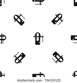 Blacksmiths vice pattern repeat seamless in black color for any design. Vector geometric illustration