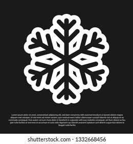 BlackSnowflake icon isolated on black background. Vector Illustration