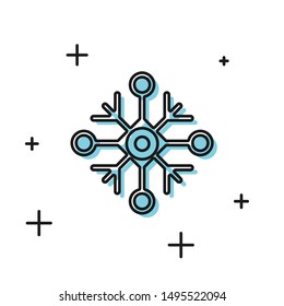 BlackSnowflake icon isolated on white background.  Vector Illustration