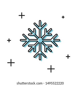 BlackSnowflake icon isolated on white background.  Vector Illustration