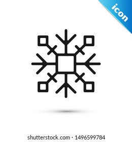 BlackSnowflake icon isolated on white background.  Vector Illustration