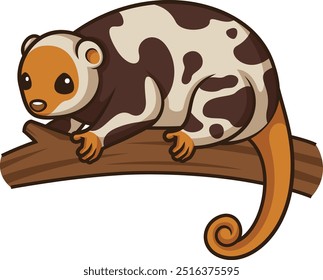 Black-spotted cuscus in chibi kawaii style vector illustration