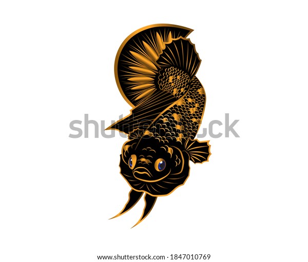 Blackstar Gold Betta Fish Vector On Stock Vector (Royalty Free) 1847010769