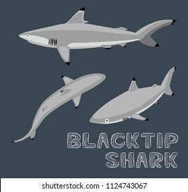 Blacktip Shark Cartoon Vector Illustration