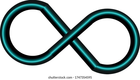 
black-turquoise infinity sign. sign of eternity
