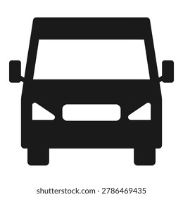 Blackvanicon simplevehicle frontview isolatedontransparentbackground icon
