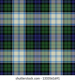 Blackwatch's modern tartan. Seamless pattern of a traditional Scottish tartan of Blackwatch's clan for fabric, kilts, skirts, plaids. Frequent, small weaving.