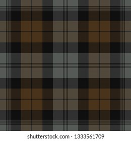 Blackwatch's weathered tartan. Seamless pattern of a traditional Scottish tartan of Blackwatch's clan for fabric, kilts, skirts, plaids. Frequent, small weaving.