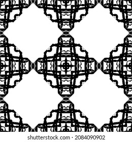 Black-White Abstract Motifs Pattern. Decoration  for Interior, Exterior, Carpet, Textile, Garment, Cloth, Silk, Tile, Plastic, Paper, Wrapping, Wallpaper, Pillow, Sofa, Henna, Background, Ect