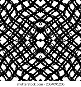 Black-White Abstract Motifs Pattern. Decoration  for Interior, Exterior, Carpet, Textile, Garment, Cloth, Silk, Tile, Plastic, Paper, Wrapping, Wallpaper, Pillow, Sofa, Henna, Background, Ect