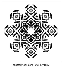 Black-White Abstract Motifs Pattern. Decoration  for Interior, Exterior, Carpet, Textile, Garment, Cloth, Silk, Tile, Plastic, Paper, Wrapping, Wallpaper, Pillow, Sofa, Henna, Background, Ect