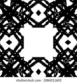 Black-White Abstract Motifs Pattern. Decoration  for Interior, Exterior, Carpet, Textile, Garment, Cloth, Silk, Tile, Plastic, Paper, Wrapping, Wallpaper, Pillow, Sofa, Henna, Background, Ect