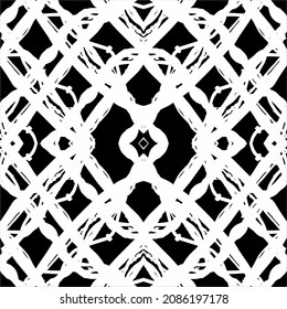 Patrón De Motivos Resumen Blanco-Negro. Decoración de interiores, exteriores, alfombras, textiles, prendas de vestir, tela, seda, mosaico, plástico, papel, envuelto, tapicería, almohada, sofás, fondo, etc.
