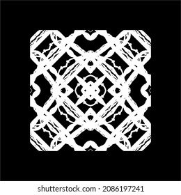 Black-White Abstract Motifs Pattern. Decoration for Interior, Exterior, Carpet, Textile, Garment, Cloth, Silk, Tile, Plastic, Paper, Wrapping, Wallpaper, Pillow, Sofa, Background, Ect
